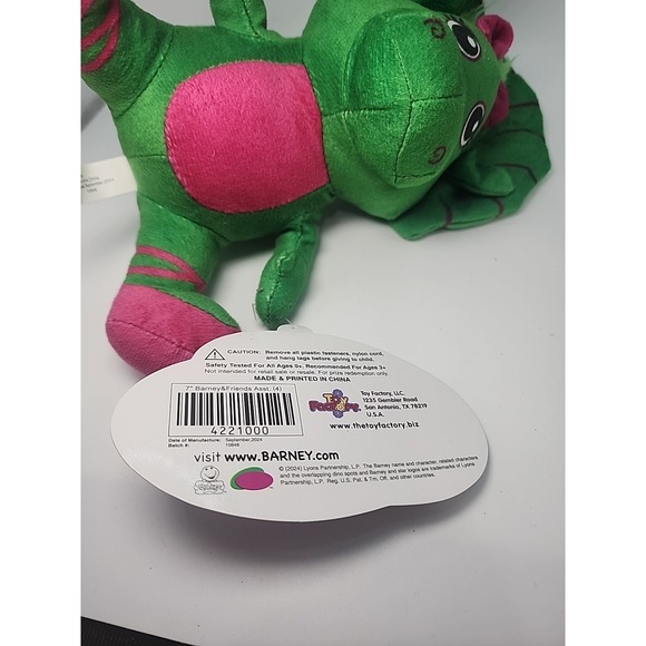 Barney & Friends Plush Baby Bop Girl Dino Dinosaur Toy Factory Green 8inch ~New~ - Picture 5 of 5